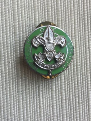 Vintage Boy Scouts Of America Pin Green Enamel Bsa Scout Master