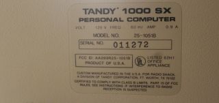 Tandy 1000 SX Personal Computer 9