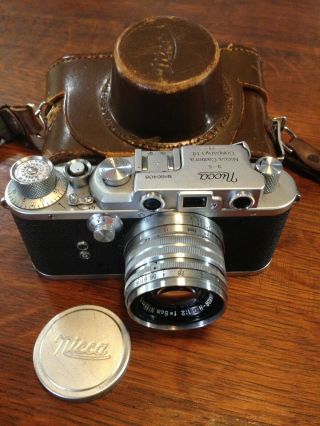 1952 ' s Nicca 3 - S Range Finder Camera w/ Nikkor H C 5cm f2 lens from Japan 3