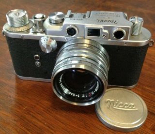 1952 ' s Nicca 3 - S Range Finder Camera w/ Nikkor H C 5cm f2 lens from Japan 5