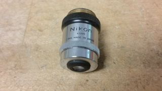 Old Vintage Nikon 42330 1.  2 Plan Microscope Optics Lens Piece Lab Equipment 2