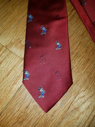 Vintage Balancine The Tie Tie Disney Mickey Mouse Red Made In Usa