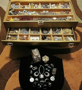 Vtg & Mod Jewelry Buxton Loaded 950 / 925 / Rhinestones / Rings / Bracelets