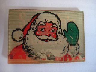 Vari Vue Lenticular Christmas Santa Seasons Greetings Vintage