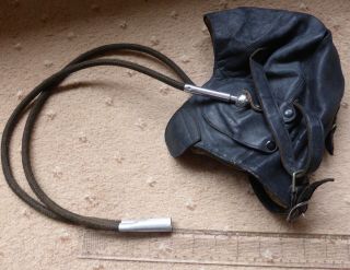 Vintage Tress & Co Leather Flying Helmet With Earphones For Kirsop Of Glasgow