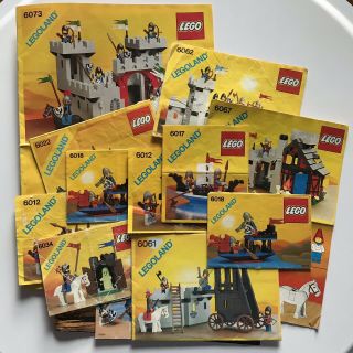 Big Bundle Vintage Lego Instruction Booklets - Classic 80s Castle 6073 6067 Etc.