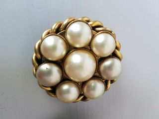 Butler And Wilson Large Round Pearl Vintage Clip On Earrings 2