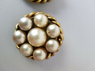 Butler And Wilson Large Round Pearl Vintage Clip On Earrings 3