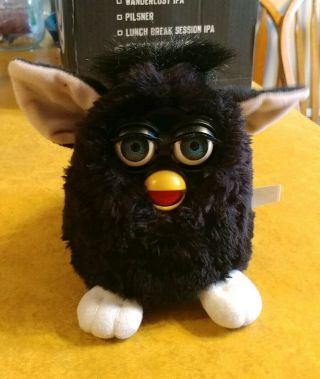 Orig.  Furby 1999 Black & Pink Toy Tiger Vintage W Tags Not Circuit Bent