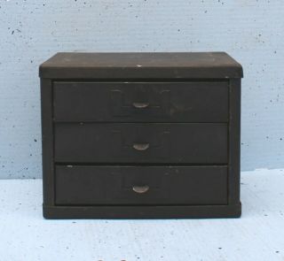 Vintage Metal Small Parts 3 Drawer Storage Cabinet Industrial