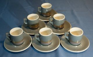 Acf Vintage Italian Espresso Cup With Saucers - Set Of 6