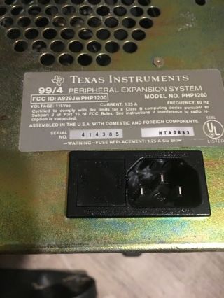 Texas Instruments TI - 99/4 Peripheral Expansion System PHP1200 3