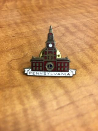 Vintage Pennsylvania Lions Club Independence Hall Pin