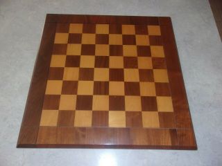 Rare Vtg No.  62 Wood Drueke 18 " Solid Wood Chess Board 1 3/4 " Squares W/ Labels