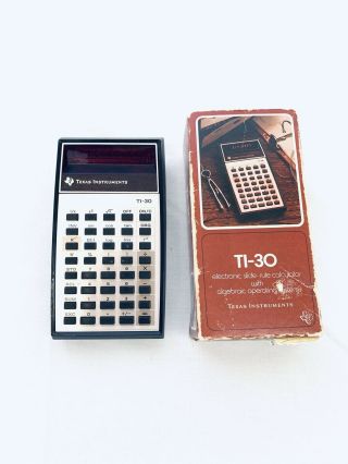 Vintage Texas Instruments Ti - 30 Red Led Electronic Calculator 70 