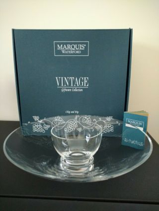 Marquis By Waterford Fine Glassware Vintage Chip And Dip Bowl Set