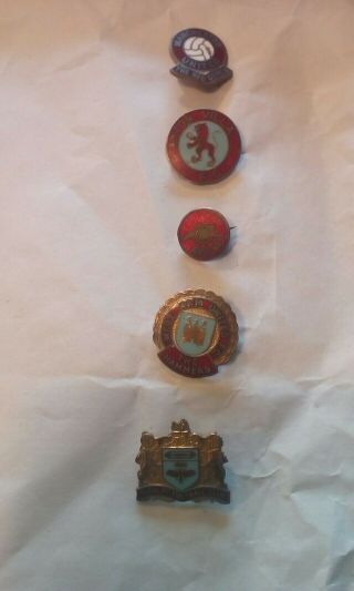 5 X Vintage Football Team Badges