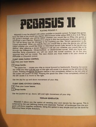 Pegasys II,  Apple II,  White Folder 1st Release,  Sierra/On - Line Systems 2