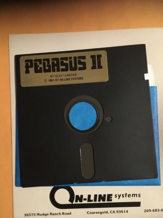 Pegasys II,  Apple II,  White Folder 1st Release,  Sierra/On - Line Systems 6