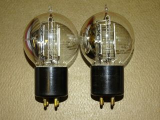 Pair,  Western Electric 101D Tennis Ball Radio/Audio Tubes,  Strong on Amplitrex 7