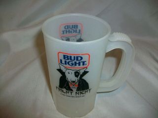 Vintage Spuds Mackenzie FRIGHT NIGHT Bud Light Plastic Beer Mug Cup Glows 2