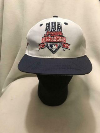 Vintage Cleveland Indians 1997 All - Star Game Chief Wahoo Logo 7 Snapback Hat