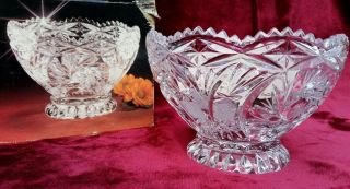 Vtg Collectors Crystal Galleries By Fairfield 24 Lead Crystal Hand Cut Bowl