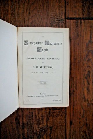 1867 C H SPURGEON Metropolitan Tabernacle Pulpit Sermons - Fine Half Leather 4