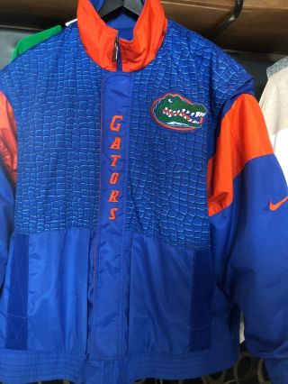 Vtg Florida Gators Nike Ncaa Full Zip Rare Jacket Sz Xl Blue/orange Big Logo
