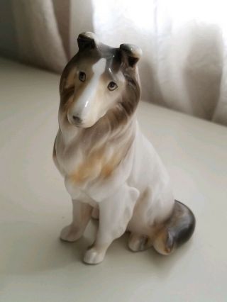 Vintage Lenile Ardalt Verithin Ceramic Dog Collie Made In Japan Marked 6220