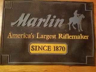 Vintage Marlin Firearm Dealer Display Counter Top Mat Heavy Black Rubber