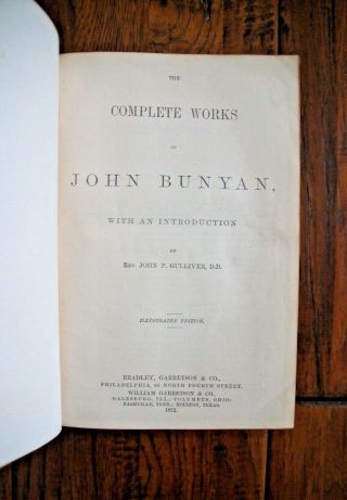 1872 JOHN BUNYAN Complete of John Bunyan - 3 Dimensional Binding 5