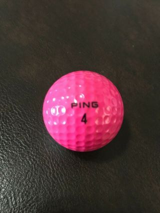 Vintage 80s Ping 4 Karsten Eye Golf Ball Pink & White With Fiesta Bowl Logo