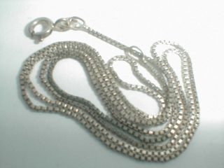 Vintage Italy Signed Sterling Silver 925 Chain 20 " Necklace 1mm