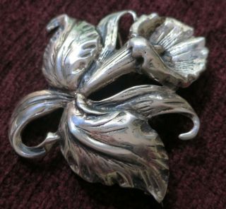 2 1/4 Inches Vintage Sterling Daffodil Brooch 2 1/4 Inches,  15 Grams