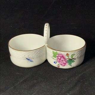 Vintage Herend Hungary Chinese Bouquet Salt And Pepper Dish Cup Twin