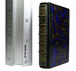 Miniature Book : Fables De Jean De La Fontaine 1850 Signed Fine Leather Binding
