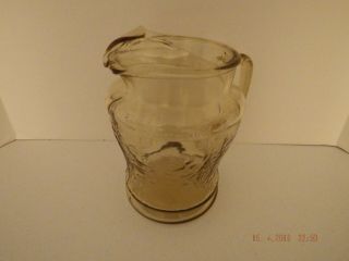 Vtg Federal Depression Glass Amber Madrid 8 " Pitcher W/ice Lip 80 Oz.  1932 - 39