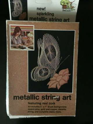 Metallic String Art Kit Vintage Golden Butterfly 5 X 7