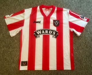 Sheffield United Home Shirt 96/7 Xl Avec Retro Vintage Blades Top Not Match Worn