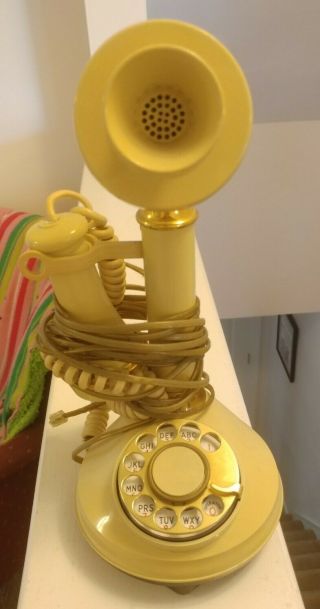 Vintage Rotary Candlestick Phone American Telecommunications 1973