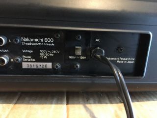 Nakamichi 600 Cassette Deck 100 - 240V 7