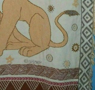 Vintage Lion King Blanket Throw Beacon Disney 90s Simba Nala Tapestry Flawed 2
