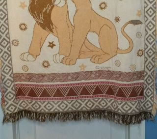 Vintage Lion King Blanket Throw Beacon Disney 90s Simba Nala Tapestry Flawed 5