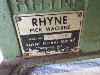 Vintage RHYNE Pick Machine Floral Stem Crimp Machine FAST 2