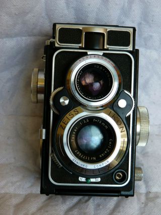 NEAR Zeiss Ikon Ikoflex Favorit IIC TLR Camera & Case W/Tessar F:3.  5 75mm 3