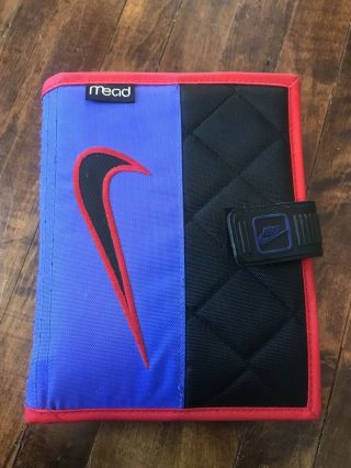 Vintage 1995 Nike Mead Student Day Planner Trapper Keeper 3 Ring Binder 7.  5 " X 6