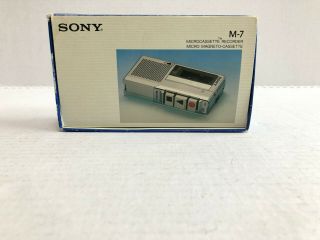 Vintage Sony M - 7 Micro - Cassette Recorder with 2 Tapes and Box 2