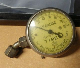 U.  S.  Guage Co Vintage Tire Pressure Gauge For Ballon Tires Ford Model A Or T