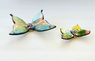 Ceramic Butterfly Sculptures (vintage) ● Hand Painted ● Signed By Artist